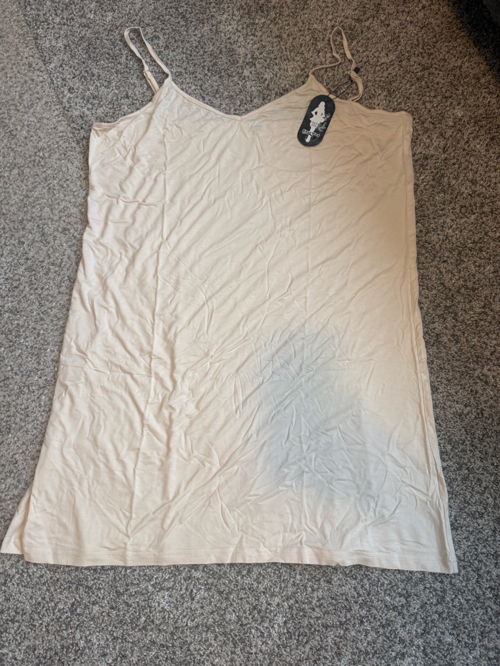 Light Beige Slip Chemise with Adjustable Straps